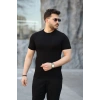 Biçomi Erkek Viskon Kumaş Bisiklet Yaka Basic Tişört