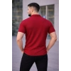 Biçomi Erkek Waffle Kumaş Kısa Kollu Düğmeli Açık Yaka Regular Fit Gömlek - Kırmızı