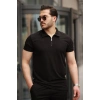 Biçomi Erkek Yakalı Fermuarlı T-shirt şort Ikili Takım