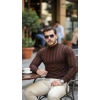 Biçomi Erkek Yarım Balıkçı Yaka Kabartma Desenli Triko