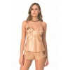 Bicomi Gold Saten Babydoll Şort Takımı