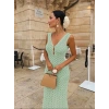 Biçomi Kadın Askılı V Yakalı Uzun Triko Elbise