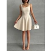 BİÇOMİ Kadın kare yaka kısa elbise s251188