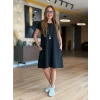 Biçomi Kadın Kısa Kollu Bisiklet Yaka Cepli Viskon Iki Iplik Elbise