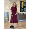 Biçomi Kadın Kısa Kollu Bisiklet Yaka Midi Viskon Iki Iplik Elbise