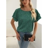 Biçomi Kadın Kısa Kollu Kolları Volanlı Baskılı Süprem Bluz