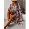 Biçomi Kadın Kısa Kollu önü Açık Belden Kuşaklı Uzun Kimono