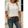 Biçomi Kadın Kısa Kollu Pileli Balın Kol Bürümcük Bluz