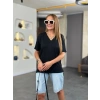 Biçomi Kadın Kısa Kollu V Yaka Bluz