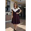 Biçomi Kadın Kısa Kollu V Yakalı Kısa Modal Elbise