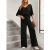 Biçomi Kadın Kısa Kollu V Yakalı Viskon Bluz Ve Pantolon Ikili Takım