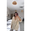 Biçomi Kadın Tek Cepli Over Size Ketem Gömlek