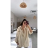 Biçomi Kadın Tek Cepli Over Size Ketem Gömlek