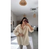 Biçomi Kadın Tek Cepli Over Size Ketem Gömlek