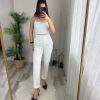 Biçomi Kadın üste Oturan Paçası Bilek üzerinde Biten Atlas Kumaş Pantolon 36 (S) - 50 (5XL)