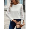 Biçomi Kadın Uzun Kollu Bisiklet Yaka Kolları çiçekli Waffle Bluz
