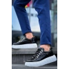 BİÇOMİ KB-X10 Kuback Siyah Rugan Beyaz Yüksek Taban Günlük Spor Ayakkabı