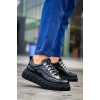 BİÇOMİ KB-X10 Kuback Siyah Rugan Siyah Yüksek Taban Günlük Spor Ayakkabı