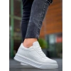 BİÇOMİ KB-X8 Kuback Beyaz Cilt Beyaz Yüksek Taban Günlük Spor Ayakkabı