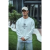 Biçomi Kışlık Bisiklet Yaka Ön Ve Arka Baskılı SweatShirt - Beyaz
