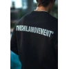 Biçomi Kışlık Bisiklet Yaka Oversize Baskılı SweatShirt - Siyah