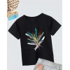 Biçomi Kız Çocuk Baskılı T-Shirt- Siyah