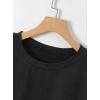 Biçomi New York Baskılı Oversize Bisiklet Yaka T-shirt - Siyah