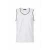 Biçomi Ön Unisex Pamuklu Bisiklet Yaka Kolsuz Atlet Kontrast Biyeli Regular Fit - Beyaz