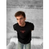 Biçomi Ön Ve Arka Baskılı Oversize Bisiklet Yaka T-shirt- Siyah