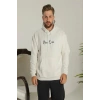 Biçomi Oversize Üç İplik Şardonlu Kapüşonlu Sweatshirt – Beyaz “Other Lives” Ön Ve Arka Baskılı, Kanguru Cepli, Ribanalı Rahat Kışlık Model Beyaz