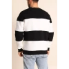 Biçomi Parçalı Bisiklet Yaka Baskılı SweatShirt - Siyah
