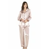 Bicomi Pudra İkili Saten Gecelik Pijama Takımı 7647