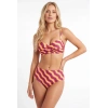 Bicomi Renkli Straplez Yüksek Bel Bikini Takımı