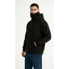Biçomi Samuray Ninja Çift Kapüşonlu ZIP Fermuarlı Kanguru Cepli Tam Fermuarlı Hoodie Sweatshirt - Siyah