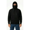 Biçomi Samuray Ninja Çift Kapüşonlu ZIP Fermuarlı Kanguru Cepli Tam Fermuarlı Hoodie Sweatshirt - Siyah