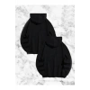 Biçomi Sevgili Çift Kombini Örümcek Baskılı Kapüşonlu Sweatshirt Hoodie - Siyah