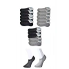 biçomi Siyah ve Gri Erkek Görünmez Çorap 15 çift