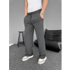 Biçomi Su Yolu Çizgili Cepli Pantalon - Siyah