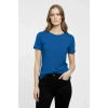 Biçomi T-Shirt Bisiklet Yaka Slim Fit Likralı Tişört Günlük Basic Body - İndigo