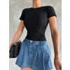 BİÇOMİ Taş baskılı kaş korse bluz