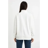 Biçomi Üç İplik Dık Yaka Yarım Fermuarlı SweatShirt - Beyaz
