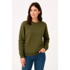 Biçomi Üç İplik Düz Bisiklet Yaka SweatShirt - Haki