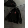 Biçomi Üç İplik Kapşonlu Baskılı Oversize SweatShirt- Siyah