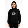 Biçomi Üç İplik Kapüşonlu Ön Ve Arka Baskılı SweatShirt Hoodie - Siyah