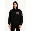 Biçomi Üç İplik Kapüşonlu Ön Ve Arka Baskılı SweatShirt Hoodie - Siyah