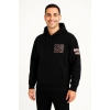 Biçomi Üç İplik Kapüşonlu Ön Ve Arka Baskılı SweatShirt Hoodie - Siyah