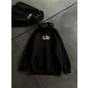 Biçomi Üç İplik Penye Uzun Kol Kapşonlu Baskılı SweatShirt - Siyah