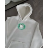 Biçomi Üç İplik Penye Uzun Kol Kapşonlu SweatShirt - Beyaz