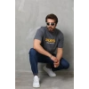 Biçomi Unisex Basic Bisiklet Yaka Oversize T-Shirt - Füme
