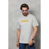Biçomi Unisex Basic Bisiklet Yaka Oversize T-Shirt - Gri